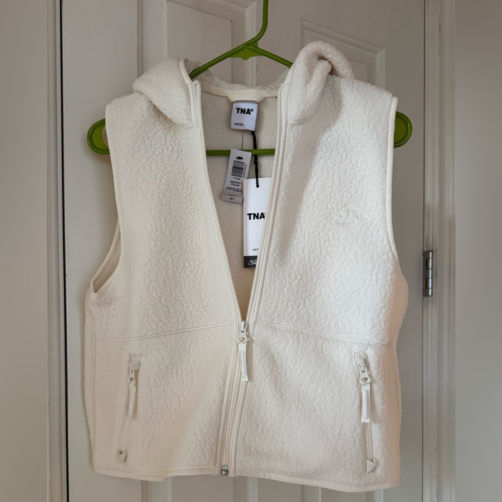 TNA Cream Fleece Hooded Vest